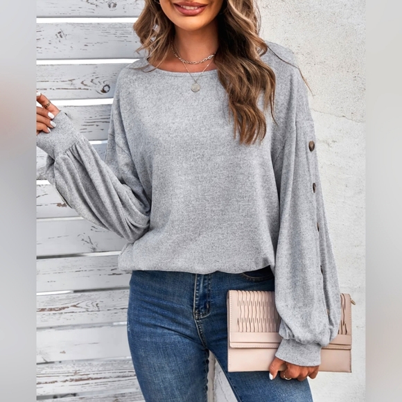 Drop Shoulder Crew Neck Shirt - Picture 5 of 6